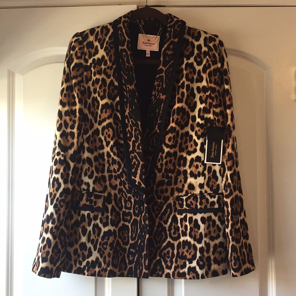 Juicy couture leopard print blazer size large